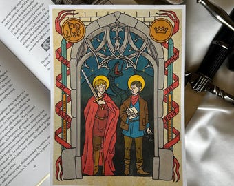 BBC Merlin & Arthur - Merlin-geïnspireerde print in middeleeuwse stijl