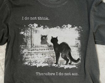 Philosophical Cat T-Shirt, Funny Cat shirt, Grunge tshirt, Vintage Shirt, 80s, 90s, Retro, Witchy shirt, Goth, Emo, Punk shirt, Cat Lovers