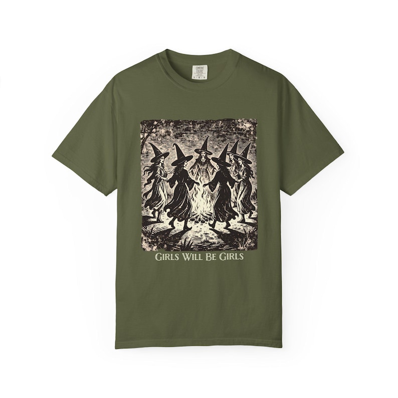Witchy Women's Plus Size T-shirt XL-4XL, Girls Will Be Girls Tee, Witch Vintage Shirt, Vintage Halloween, Halloween Gift, Spooky Fashion image 4