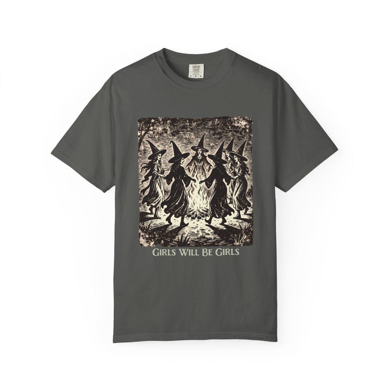 Witchy Women's Plus Size T-shirt XL-4XL, Girls Will Be Girls Tee, Witch Vintage Shirt, Vintage Halloween, Halloween Gift, Spooky Fashion image 3