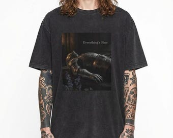 Everythings Fine Knight Comfort Colors Shirt, Medieval Aesthetic Tee, Dark Academia Shirt, Gothic Art Tee, Fantasy Graphic Top, Grunge Shirt