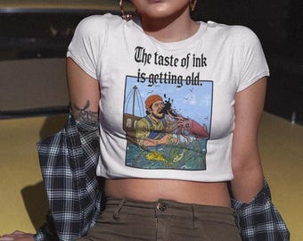 Taste of Ink Y2K Baby Tee, Crop Graphic Tee, Vintage Style Top, Emo Shirt, Funny Graphic Shirt, Alt Streetwear, Womens Fitted Tee, Y2K Shirt