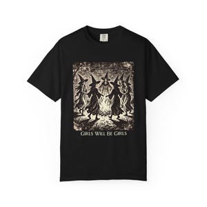 Witchy Women's Plus Size T-shirt XL-4XL, Girls Will Be Girls Tee, Witch Vintage Shirt, Vintage Halloween, Halloween Gift, Spooky Fashion image 6