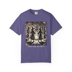 Witchy Women's Plus Size T-shirt XL-4XL, Girls Will Be Girls Tee, Witch Vintage Shirt, Vintage Halloween, Halloween Gift, Spooky Fashion image 9