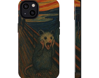 Screme Opossum Handyhülle, Trashcore Fine Art Parodie auf den Schrei Stil, Einzigartige Handyhülle, Possum Liebhaber, iphone 17 Hülle