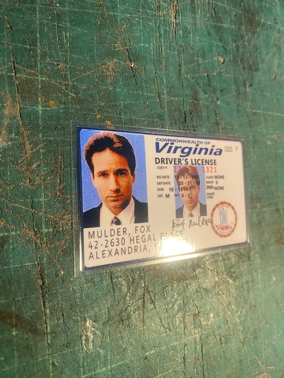 Fox Mulder License Fake Costume Driving Laminated Cosplay Xfiles