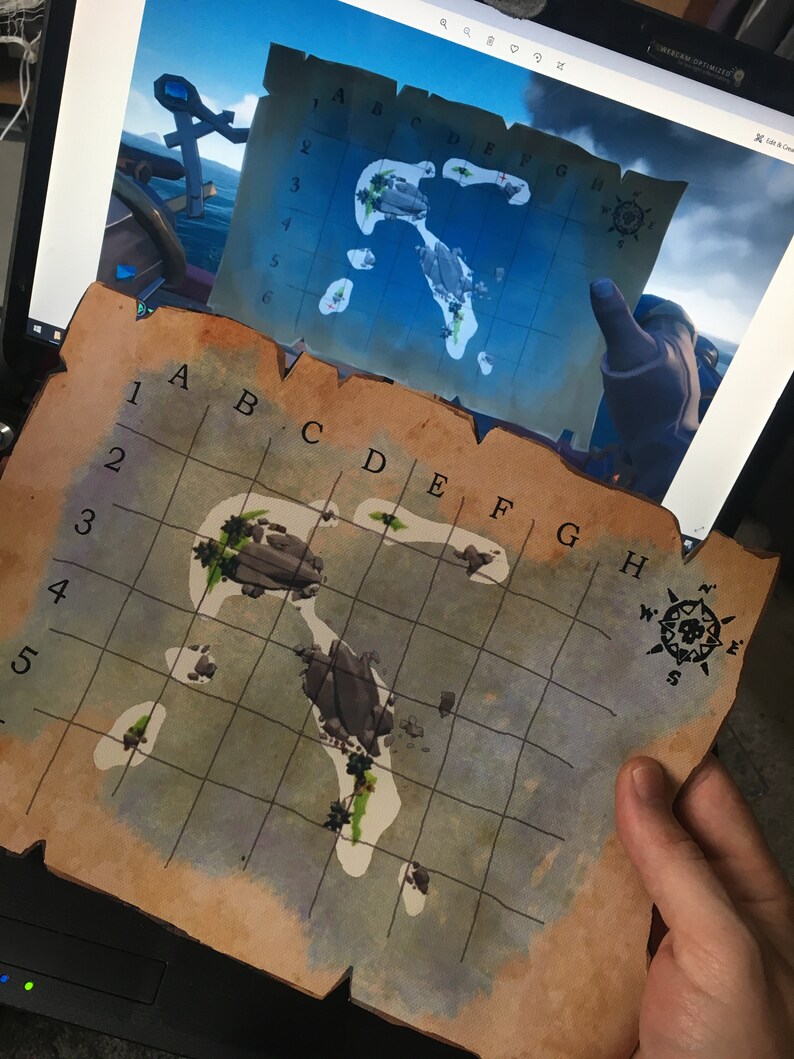 Island Map Sea of Thieves Inspired Canvas Map Prints - Etsy
