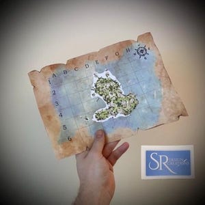 Island Map Sea Thieves Inspired Pirate Canvas Map Prints A4 Replica Print Costume Cosplay Display SoT Treasure Map