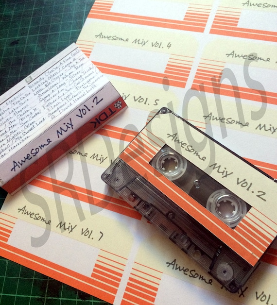 Awesome Mix Label Replicas for Cassette Tapes Etsy UK