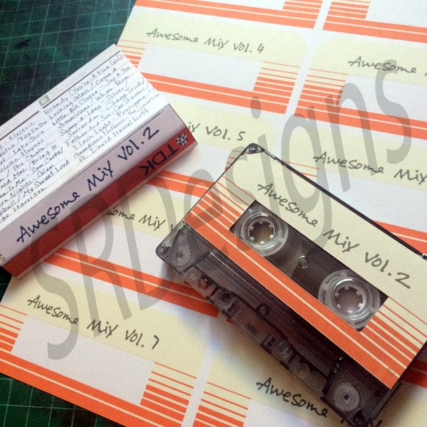 Awesome Mix Label Replicas For Cassette Tapes