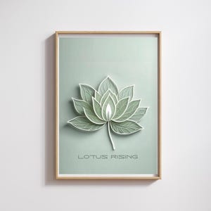 Manifestation Art | Lotus Rising Satin Poster | Wall Art for Mindfulness & Serenity, Home Decor, Zen Room, Gift Ideas, Inspirational Decor