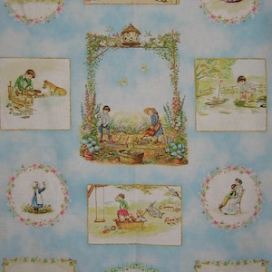 値下げ：ターシャ・テューダー「A Child&#39;s Garden of Verses」パネル、RJR Fabrics、2012年（24 x 44インチ）