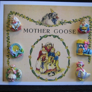 Botones pintados a mano de Mother Goose de La Mode (juego de 6)
