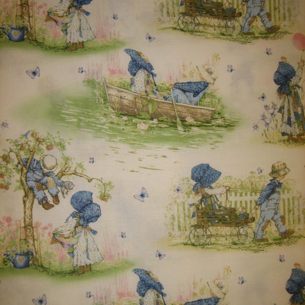 Holly Hobbie  character scenes fabric  2005 by Springs Industries ( BTHY ) 18 x 44 inches