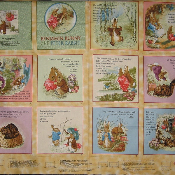 Beatrix Potter Tale of Benjamin Bunny Cloth Book Quilting Treasures 2009