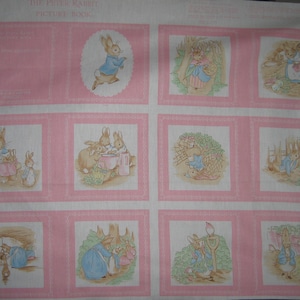 Beatrix Potter The Tale of Peter Rabbit cloth book, Frederick Warne 1988, on pink