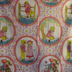 VERY RARE : Holly Hobbie poly cotton blend fabric retro vintage fabric American Greetings corp, by Manes Fabrics Co, 64 x 44 inches image 4