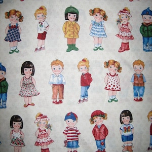 Today&#39;s paper dolls  by Sibling Arts Studio for Newcastle Fabrics (  Patt #598-24 )  19 x 44 inches