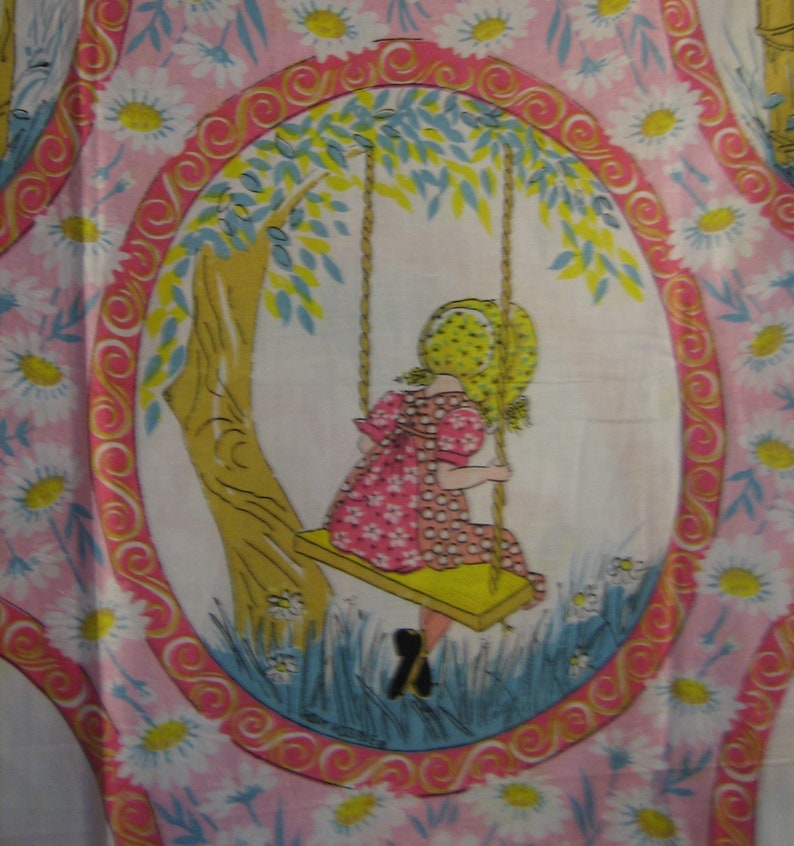 VERY RARE : Holly Hobbie poly cotton blend fabric retro vintage fabric American Greetings corp, by Manes Fabrics Co, 64 x 44 inches image 8