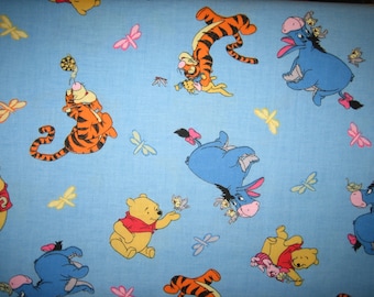 Disney Pooh characters cotton fabric # 8833  ( Springs Industries Inc ) ( 18 x 44 inches )