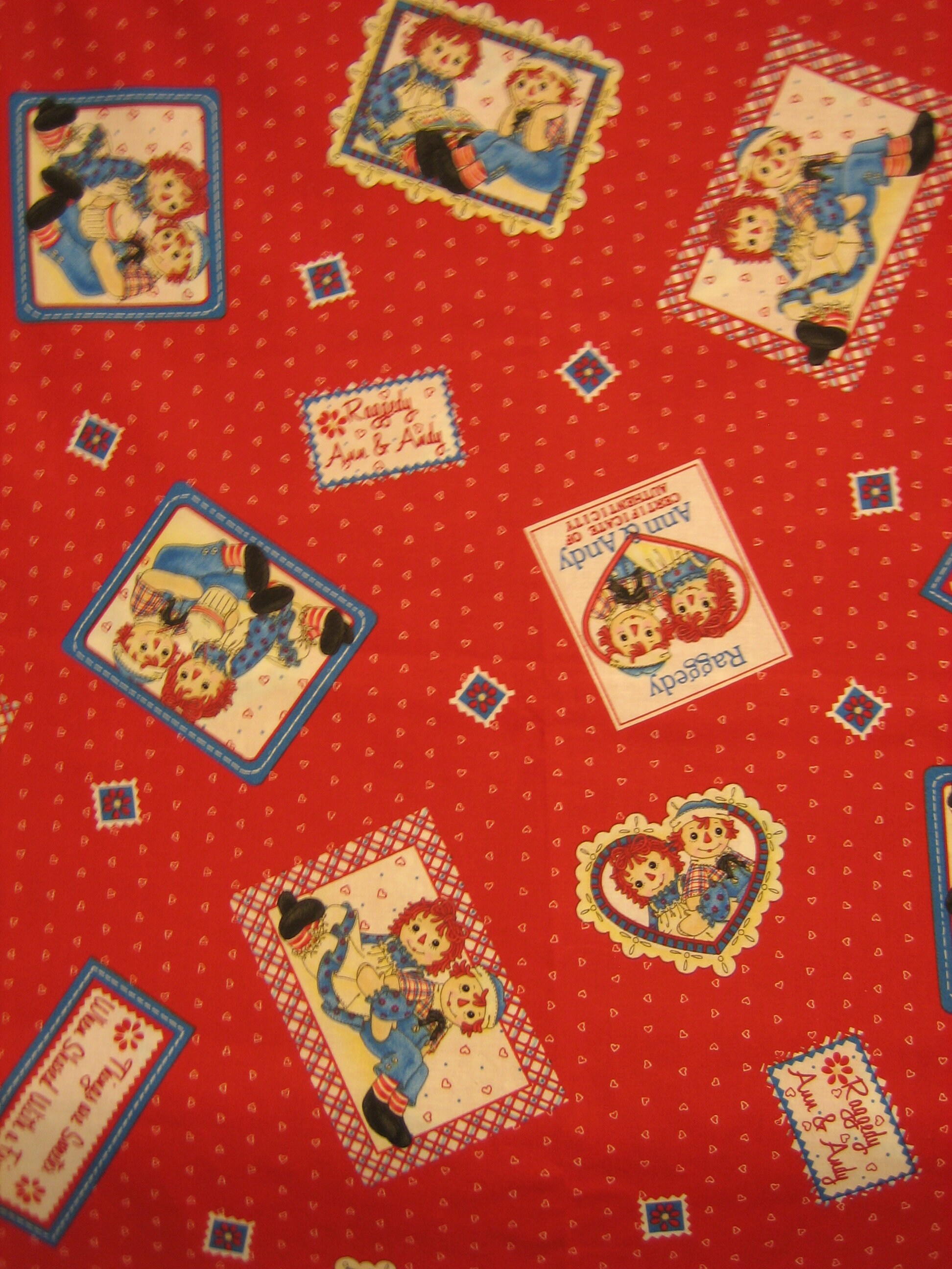 Raggedy Ann & Andy ブランケット ケース付き RARE : Raggedy Ann and Andy Certificate of Authenticy Fabric