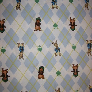 Peter Rabbit and Benjamin Bunny with Radishes Fabric Beatrix Potter ( 18 x 44 inches ) Springs Creative
