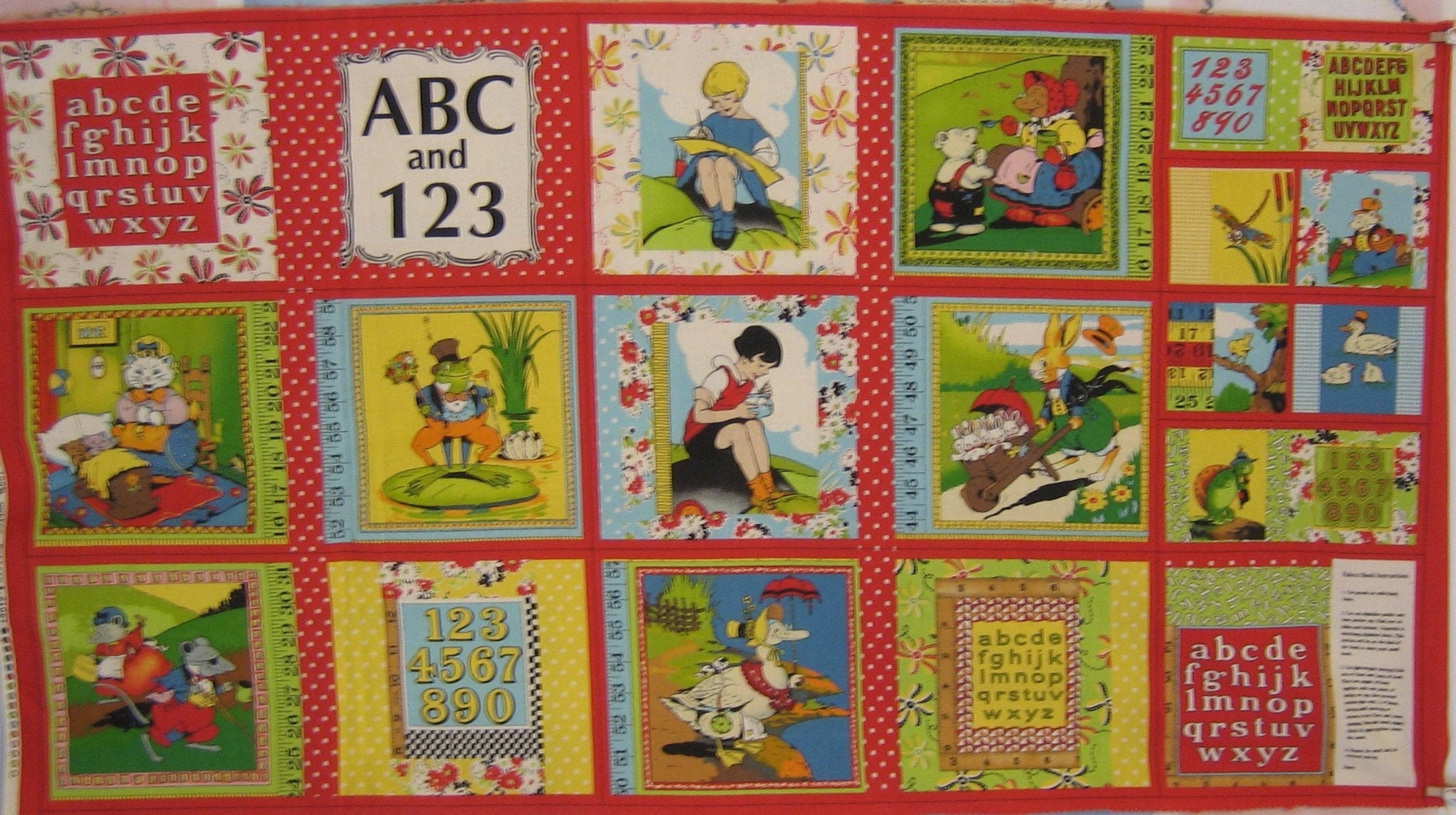 ABC and 123 Peas & Carrots cloth book by American Jane Patterns  Moda Fabrics Pattern # 21067
