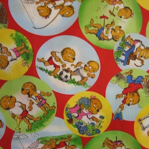 Berenstain Bears Welcome to Bear Country on red by Moda 55502-14 18 inches x 44 inches image 5