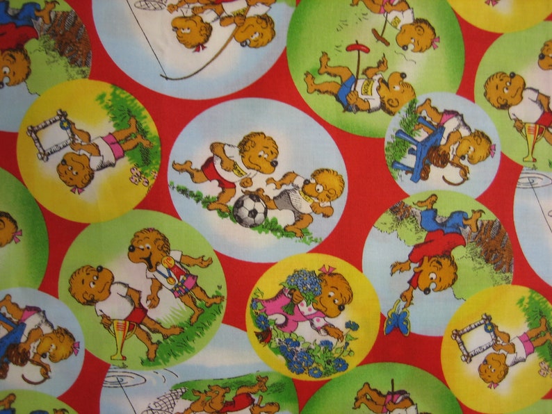 Berenstain Bears Welcome to Bear Country on red by Moda 55502-14 18 inches x 44 inches image 5