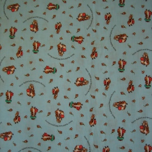 Peter Rabbit and Benjamin Bunny Fabric Beatrix Potter ( 17 x 44 inches )
