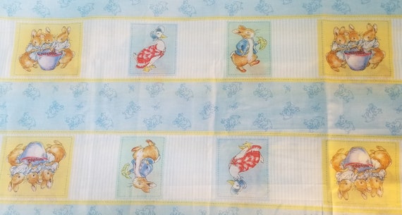 Beatrix Potter Fabric Three Character Repeated Panel Ideal | Etsy
