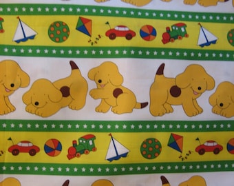PRIJSVERLAGING: welterusten, spot de hond katoenen stof (Eric Hill) Andover Fabrics BTHY (patt 5519) 16 x 44 inch