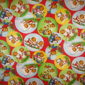 Berenstain Bears Welcome to Bear Country on red by Moda 55502-14 18 inches x 44 inches image 2