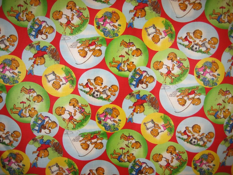Berenstain Bears Welcome to Bear Country on red by Moda 55502-14 18 inches x 44 inches image 2
