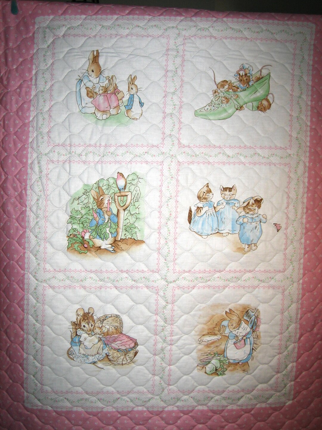 Beatrix Potter 6 Scenes Panel to Make Cot Quilt ( 1988, Springs ...
