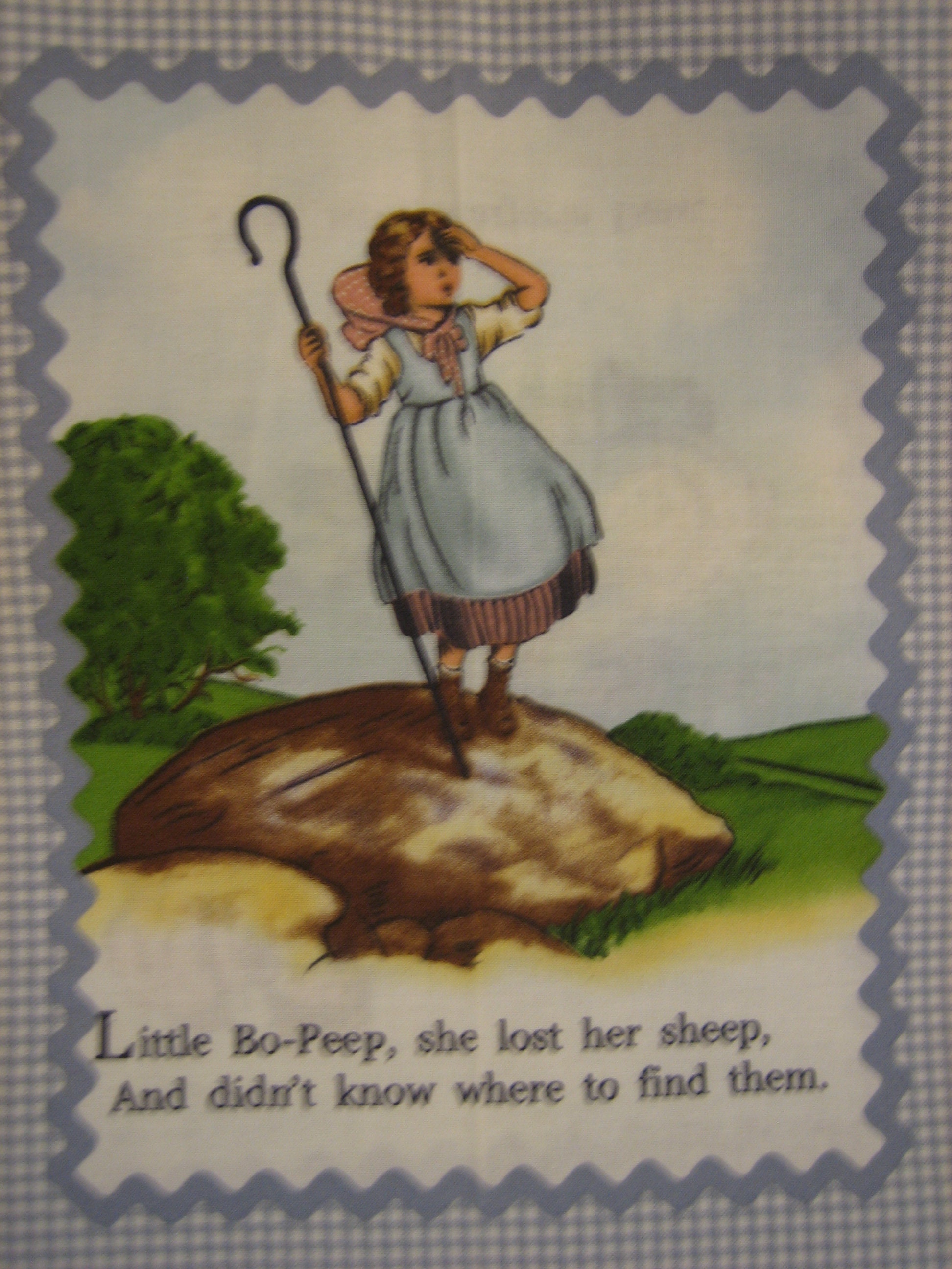 Moda Storytime Nursery Rhymes Panel in Rick Rack Frames Gray Etsy