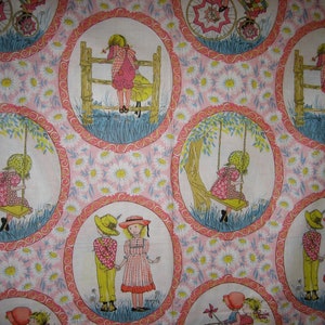VERY RARE : Holly Hobbie poly cotton blend fabric retro vintage fabric American Greetings corp, by Manes Fabrics Co, 64 x 44 inches image 5