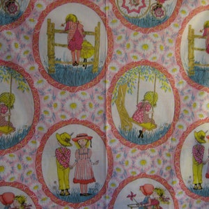 VERY RARE : Holly Hobbie poly cotton blend fabric retro vintage fabric American Greetings corp, by Manes Fabrics Co, 64 x 44 inches image 3