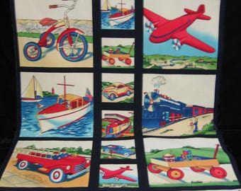 Transportation panel (Michael Miller) # C -2008 ( 43 x 23 inches )