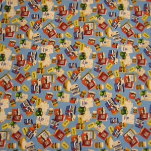 Paddington Bear Quilting Treasures baking ingredients fabric  (18 x 44 inches ) 2008
