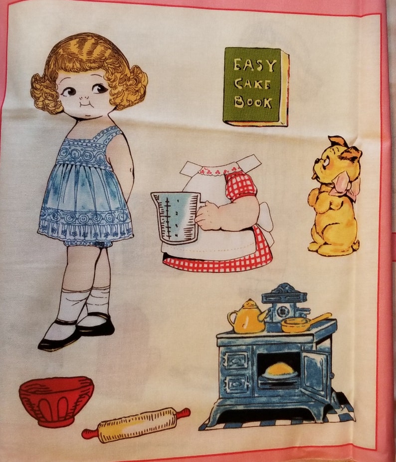 Penny Rose Fabrics Paper Doll bakery panel by Sibling Arts Etsy