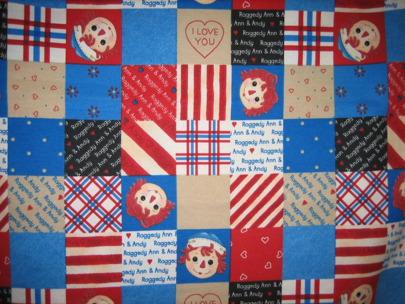 Raggedy Ann and Andy quilt patch 4136 for Daisy Kingdom Simon & Schuster FLANNEL BTHY image 2
