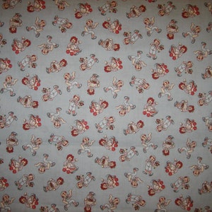 Raggedy Ann Quilting Mini Toss gray blue background # 4506 Daisy Kingdom