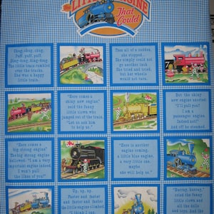 Libro in stoffa per treno "The Little Engine that might" 2005 di Springs Industries