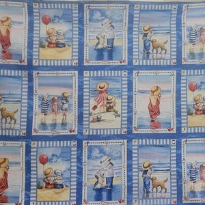 Children at the Seaside, Faye Whitaker for Elizabeth Studios 35 x 42 inches PATT 1406