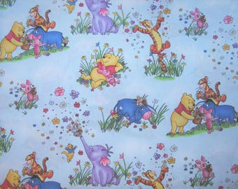 Pooh Flower Garden Scenic Patt # 4656, Disney, for Springs Industries, 2010 (18 x 44 inches )