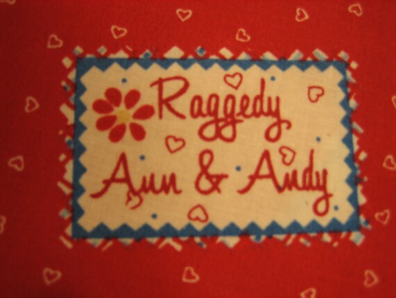 RARE : Raggedy Ann and Andy Certificate of Authenticy Fabric