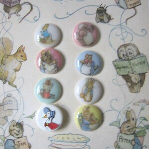 Botones grandes de Beatrix Potter, juego de 8 (11/16")