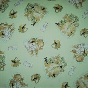 Flopsy, Mopsy and Cotton-tail Beatrix Potter mint background( 18 x 44 inches )