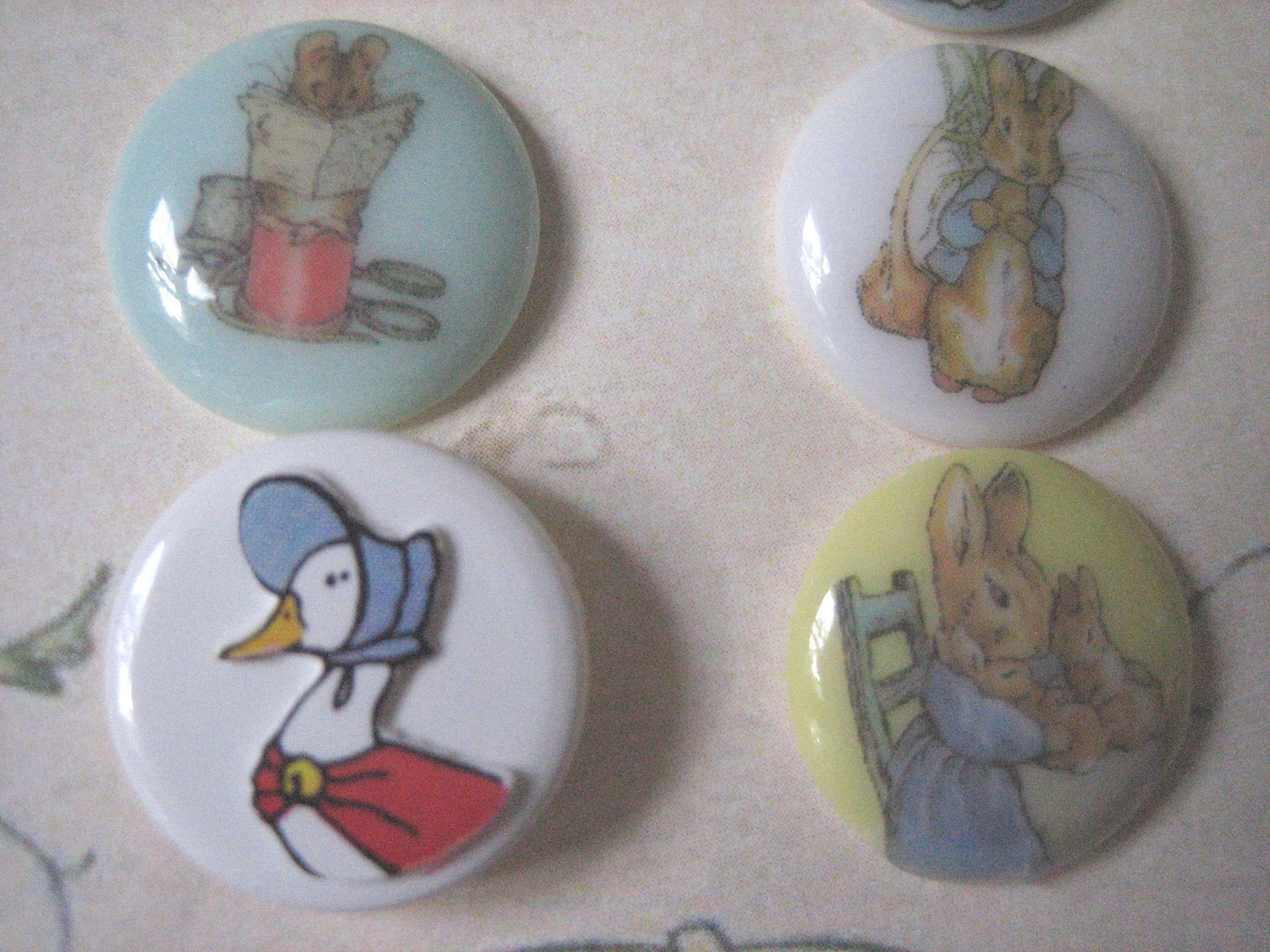 Beatrix Potter Large Buttons, Set of 8 ( 11/16 